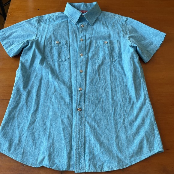 Daniel Cremieux Other - Cremieux Men's Button Down Collar Shirt Short Sleeve Cotton/Linen Large Slim Fit